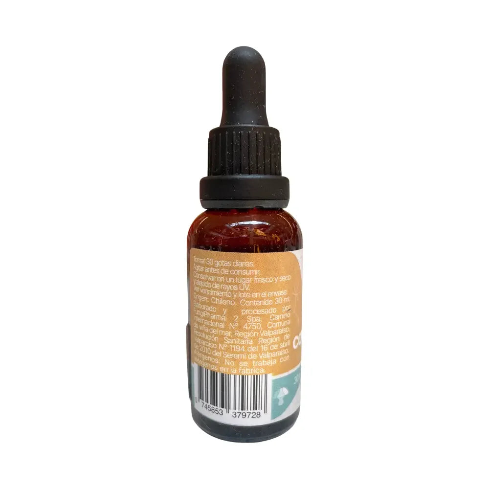 Cordyceps 30 ml Fungi Pharma frasco frontal, suplemento natural con gotero