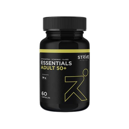 Essentials Adult 50+ Strave Nutrition 60 cápsulas astaxantina vitaminas CoQ10 multivitamínico mayores de 50