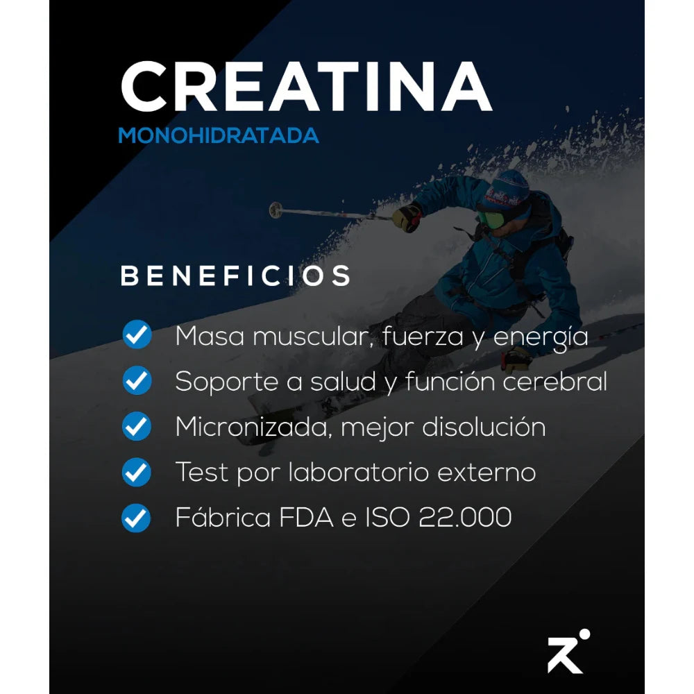 Beneficios Creatina Monohidratada Strive masa muscular energía función cerebral micronizada certificada FDA