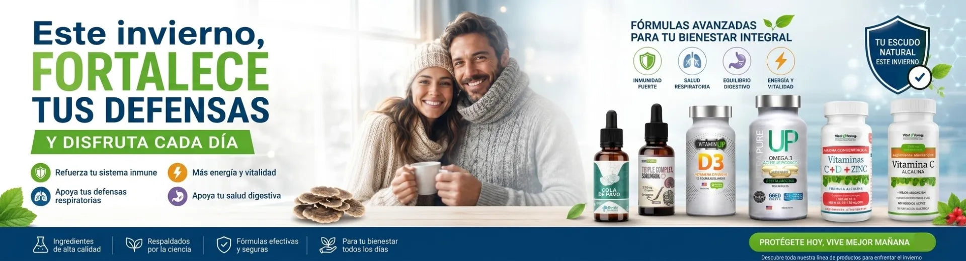 Campaña invierno Vivantia suplementos inmunidad defensas energía digestión Vitamina D3 Omega 3 y más