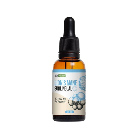 Melena de León sublingual NewPharma 3000mg gotas veganas 30ml suplemento memoria y concentración